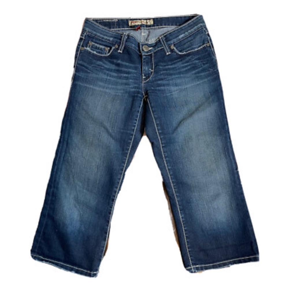 BKE Stella Capri Jeans 34 Blue Stretch Women's Classic Denim Embellished Pockets